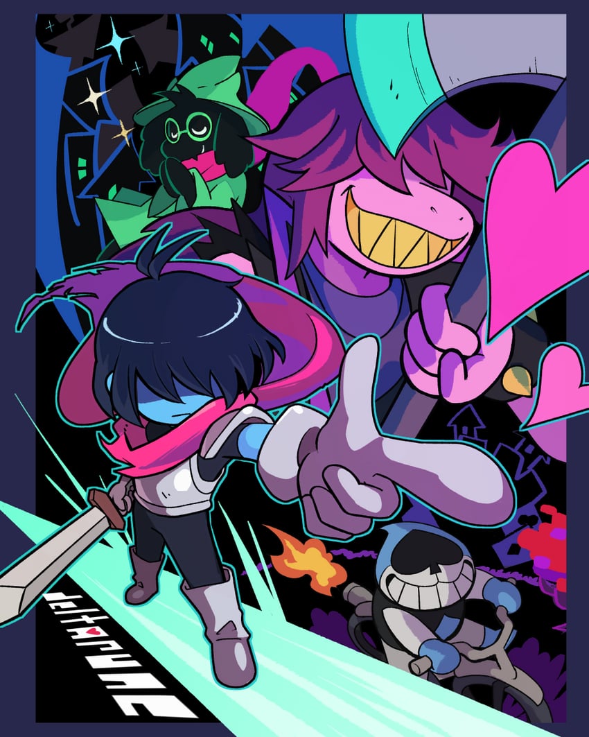 kris, ralsei, susie, and lancer (deltarune) drawn by houten_(dre_a_mer)