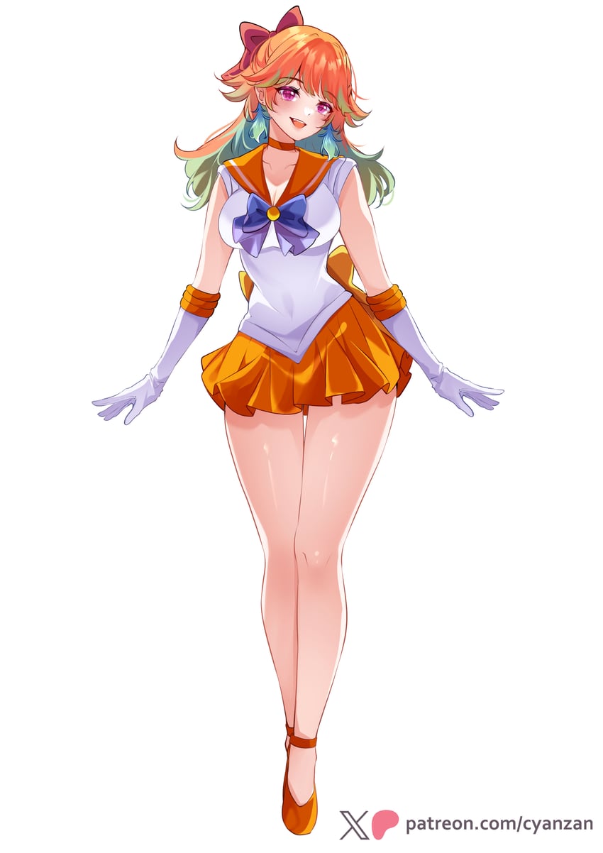 takanashi kiara and sailor venus (hololive and 2 more) drawn by cyanzan