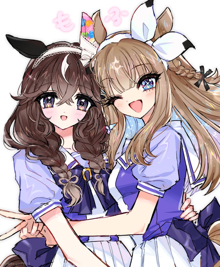 almond eye and curren bouquetd'or (umamusume) drawn by didi_(whaqlrpwjd)
