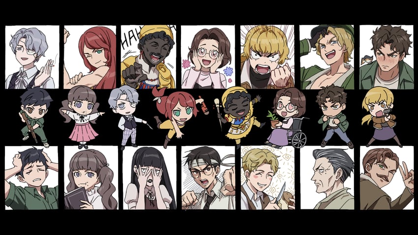 marina, levi, daan, karin, abella, and 9 more (fear & hunger and 1 more) drawn by mivic_zel