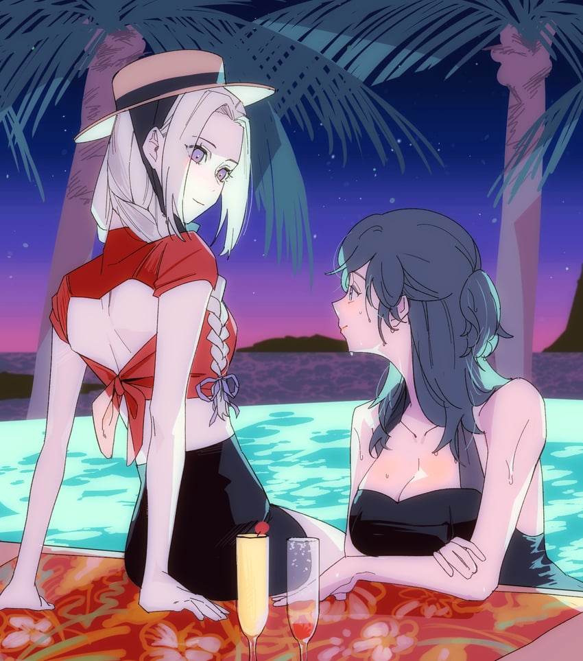 female byleth and edelgard von hresvelg (fire emblem and 1 more) drawn by b_(wldms6650)