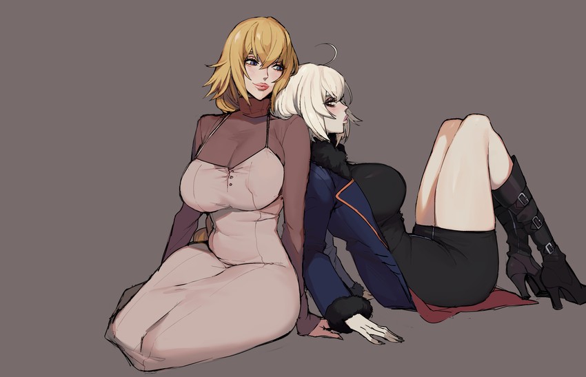 jeanne d'arc alter and jeanne d'arc (fate and 2 more) drawn by ennuigrl