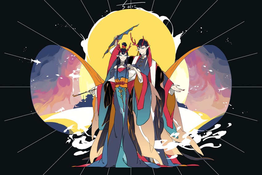 pixiv fantasia and 1 more drawn by chaninin