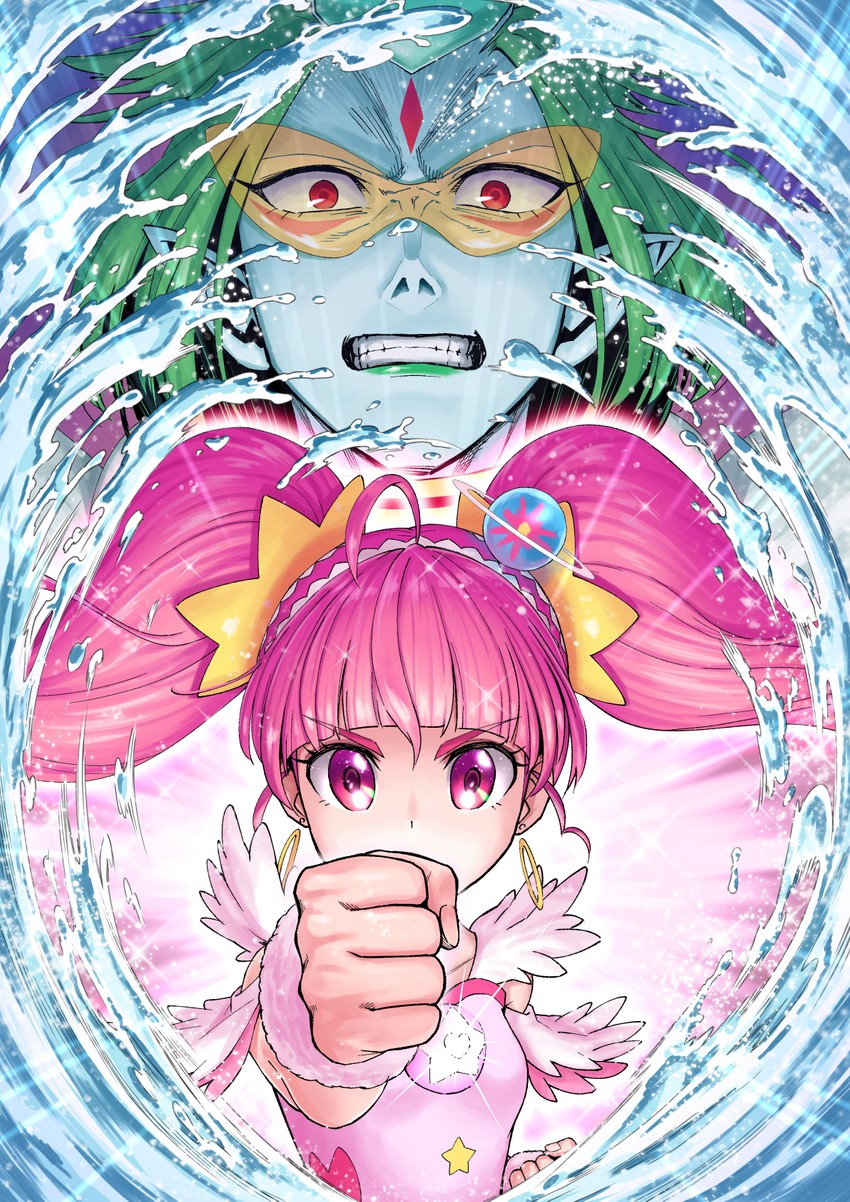 hoshina hikaru, cure star, and kappard (precure and 1 more) drawn by itou_shin'ichi