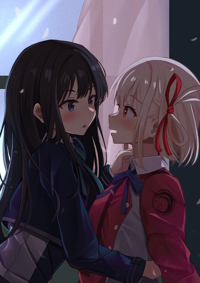 nishikigi chisato and inoue takina (lycoris recoil) drawn by kuroliu_9021