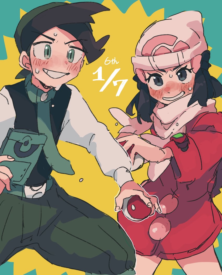dawn and thorton (pokemon and 2 more) drawn by yusho_(ossm03)