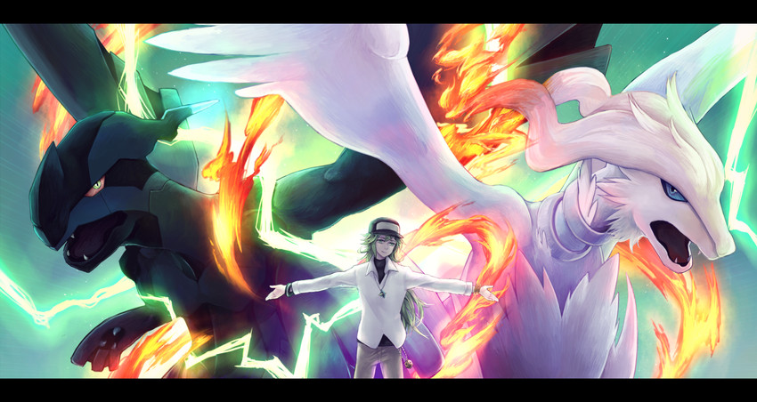 n, reshiram, and zekrom (pokemon and 1 more) drawn by rackety