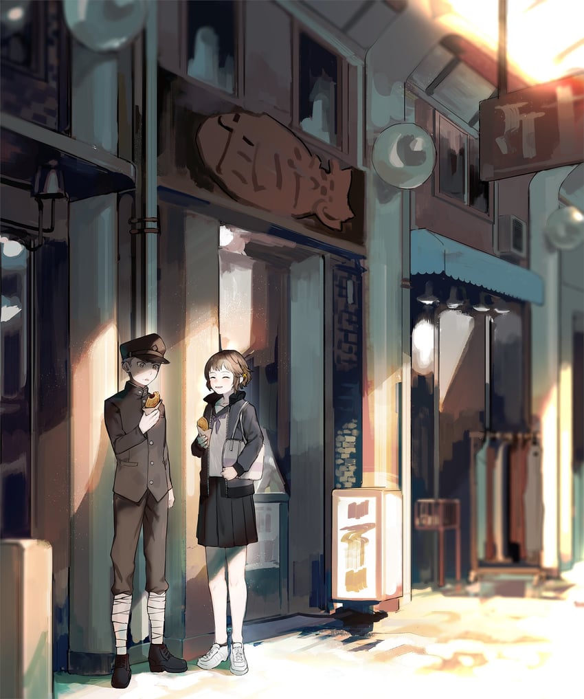 minami natsuno and miura keitarou (juusan kihei bouei ken) drawn by aynoh