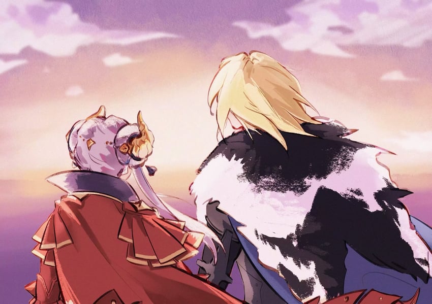 edelgard von hresvelg and dimitri alexandre blaiddyd (fire emblem and 1 more) drawn by kawatooo