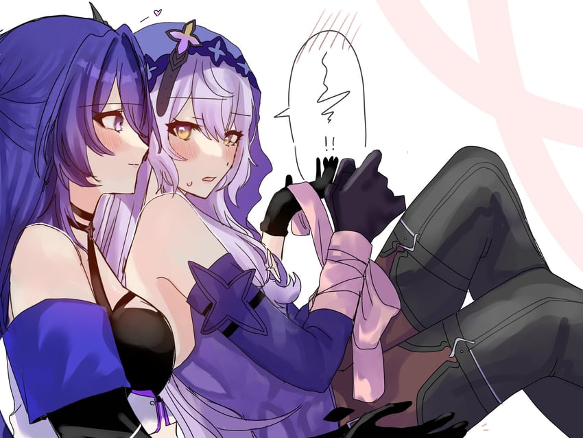 acheron and black swan (honkai and 1 more) drawn by yomisuwa_hoyoba