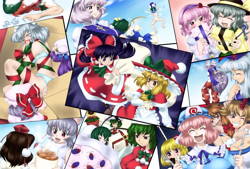hakurei reimu, kirisame marisa, remilia scarlet, izayoi sakuya, komeiji koishi, and 16 more (touhou) drawn by raionsan