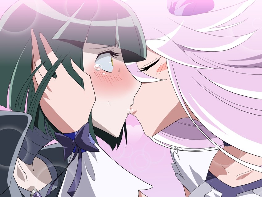 tsukikage yuri, cure moonlight, and dark precure (precure and 1 more) drawn by obui