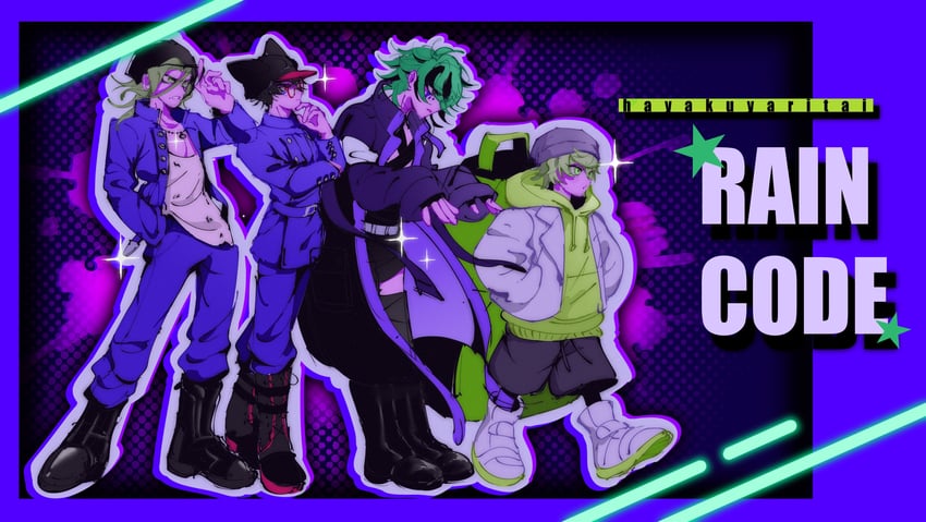 zilch alexander, vivia twilight, desuhiko thunderbolt, and aphex logan (master detective archives: rain code) drawn by mokomoko_(1655579068979466244)