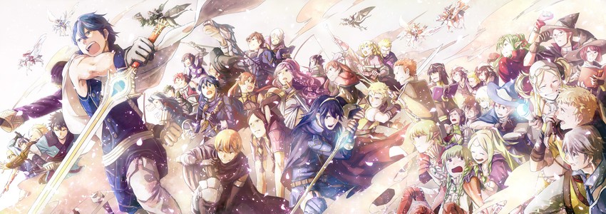 lucina, male robin, tharja, chrom, tiki, and 33 more (fire emblem and 1 more) drawn by moppect