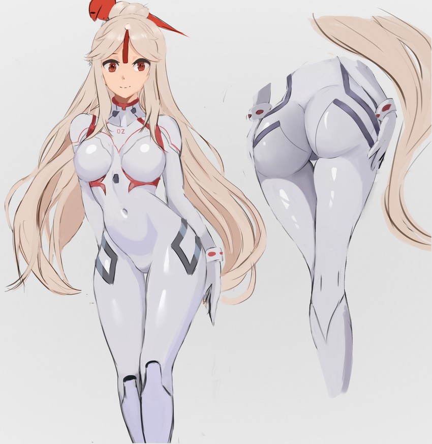 souryuu asuka langley and ningguang (genshin impact and 3 more) drawn by mirai_hikari