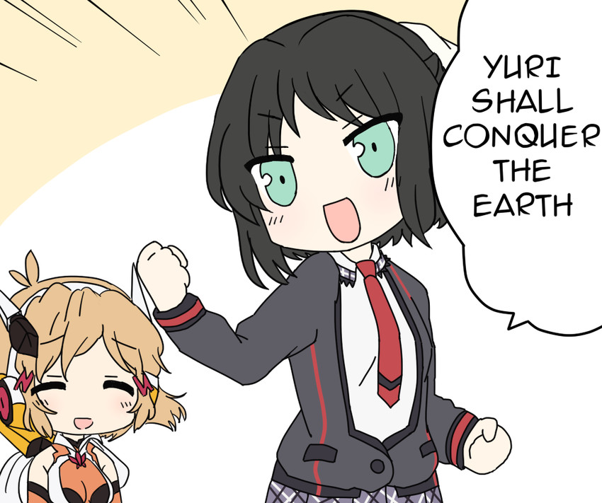 tachibana hibiki and kohinata miku (senki zesshou symphogear and 1 more) drawn by drawfag