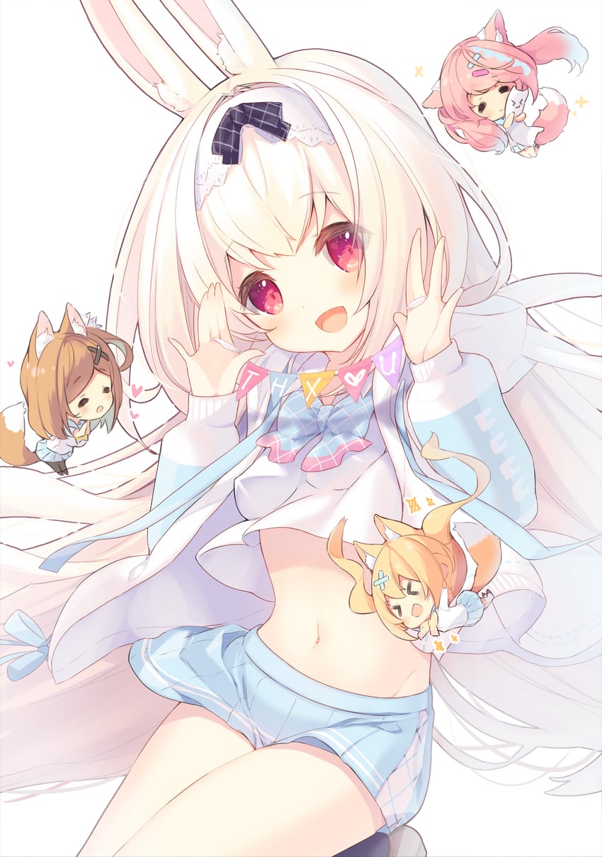 cynthia riddle, amamiya mei, milia leclerc, and amamiya aki (mofu-mofu after school) drawn by p19