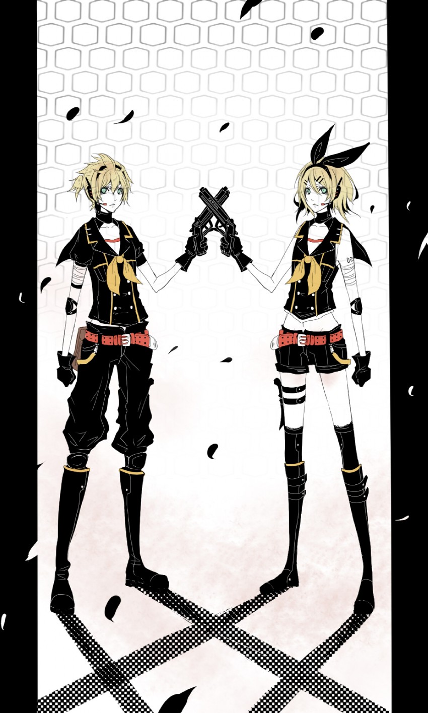 kagamine rin and kagamine len (vocaloid) drawn by senano-yu