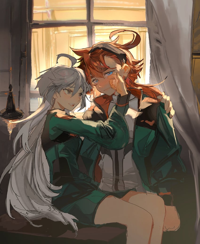 suletta mercury and miorine rembran (gundam and 1 more) drawn by cloudyooooo