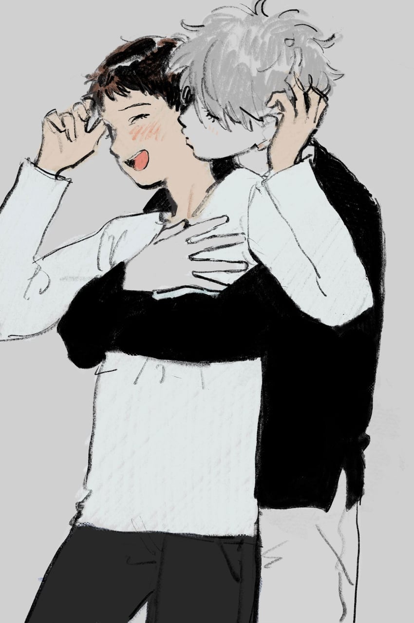 ikari shinji and nagisa kaworu (neon genesis evangelion) drawn by oyama_(mirumiru)