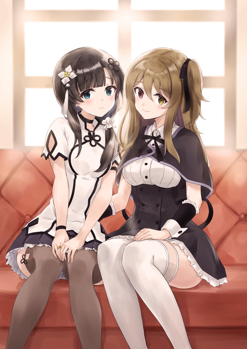 kuo shenlin and wang yujia (assault lily) drawn by free_palet