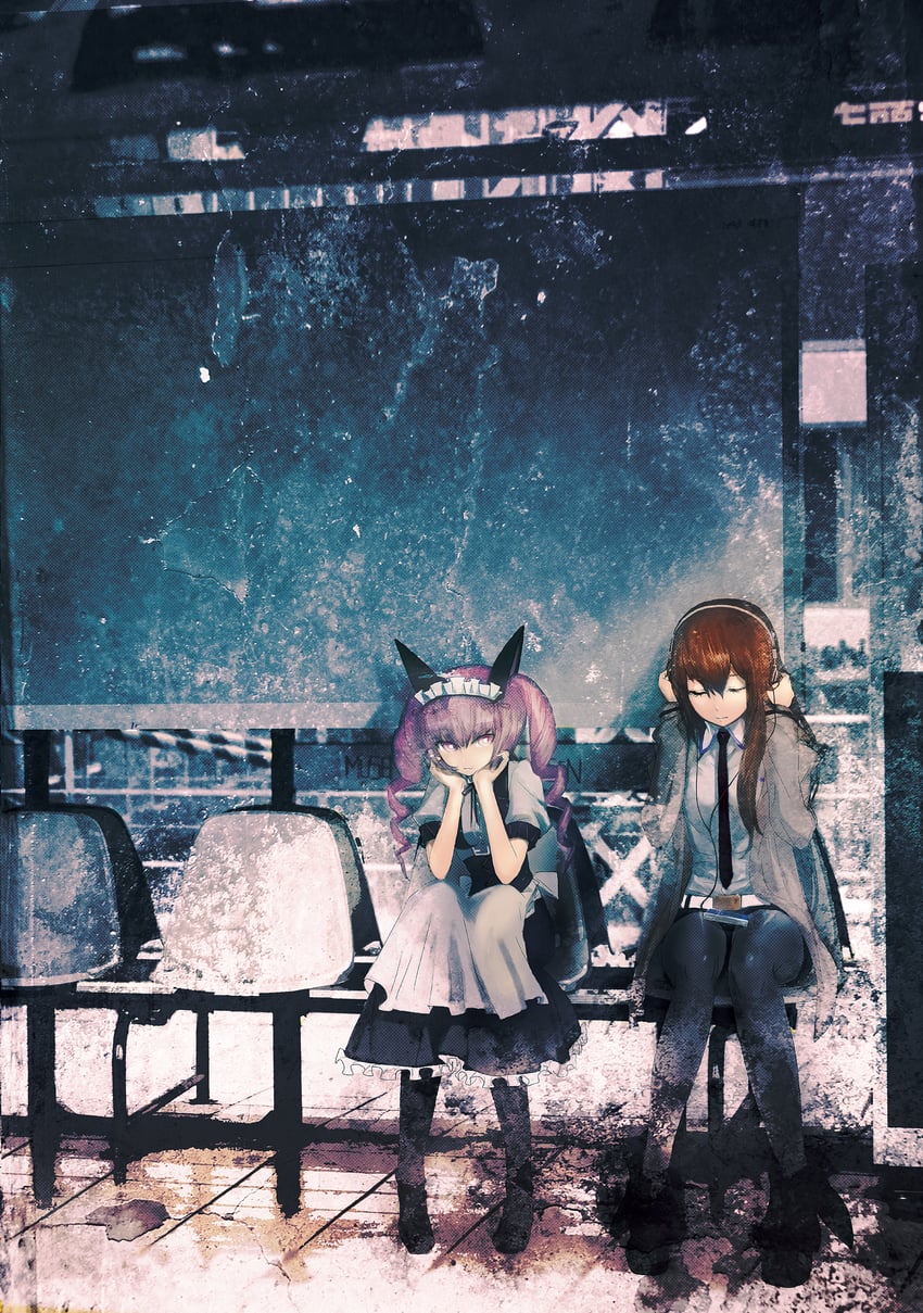 makise kurisu and akiha rumiho (science adventure and 1 more) drawn by huke