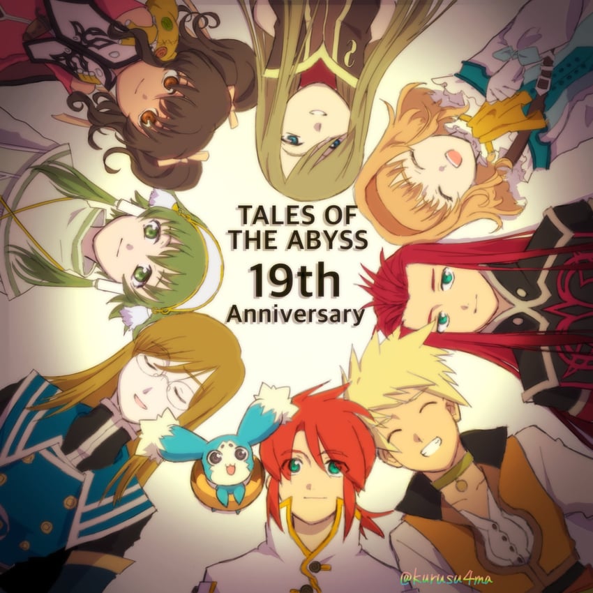 tear grants, luke fon fabre, anise tatlin, natalia luzu kimlasca lanvaldear, jade curtiss, and 5 more (tales of and 1 more) drawn by kurusu4ma