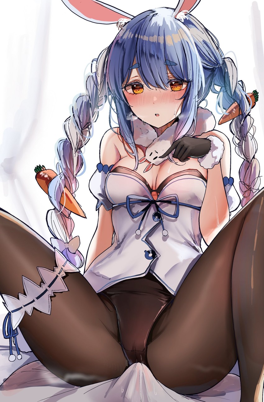 usada pekora and don-chan (hololive) drawn by sak_(lemondisk)