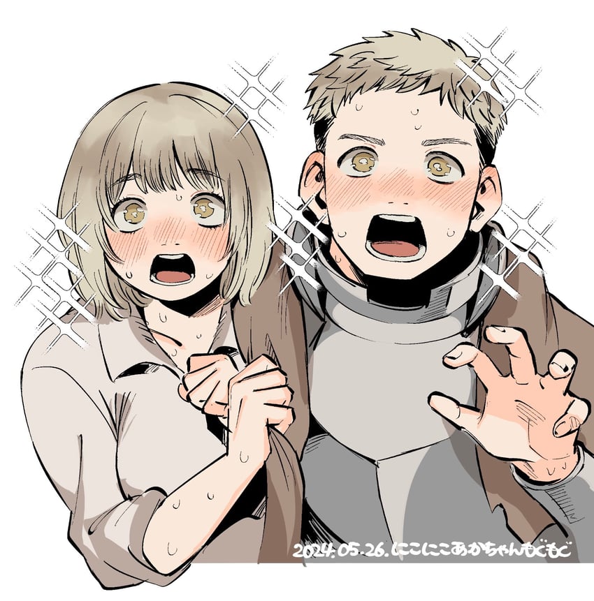 falin touden and laios touden (dungeon meshi) drawn by tmr0621