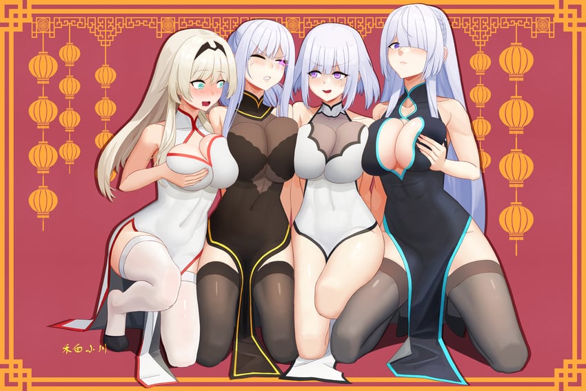 ak-12, an-94, rpk-16, and ak-15 (girls' frontline) drawn by hebai_xiaochuan