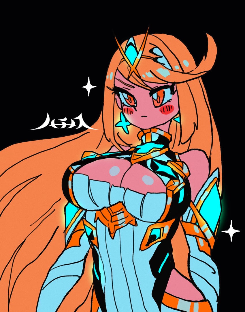 mythra (xenoblade chronicles and 1 more) drawn by hachinos_ssb