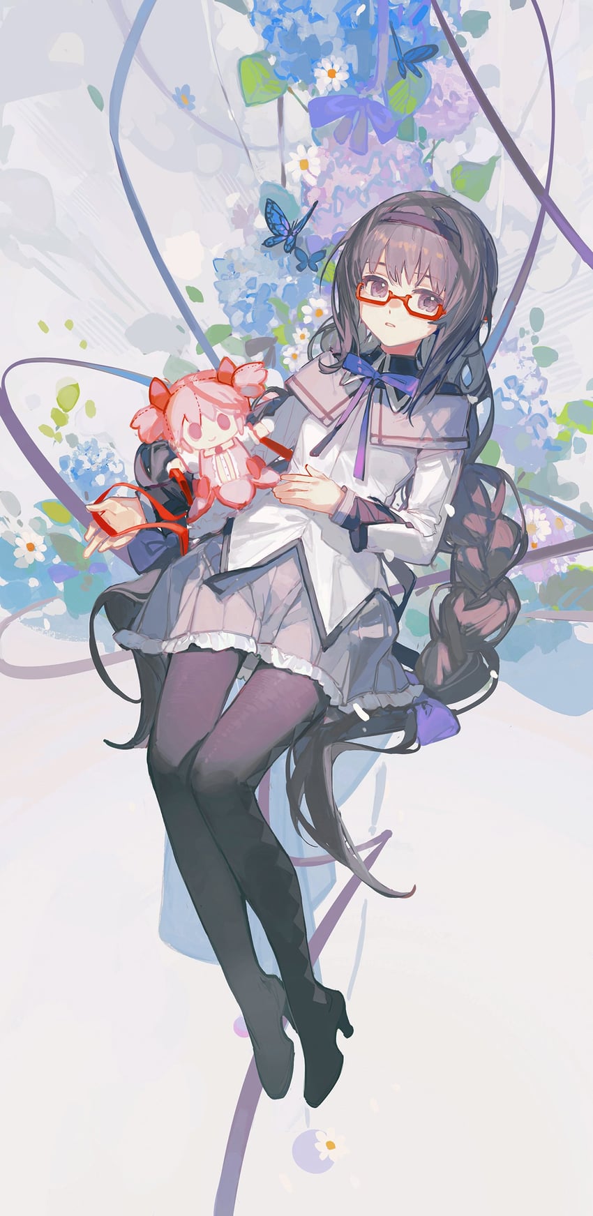 akemi homura and kaname madoka (mahou shoujo madoka magica) drawn by ciloranko
