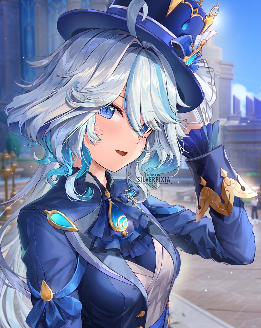 furina (genshin impact) drawn by silverpixia
