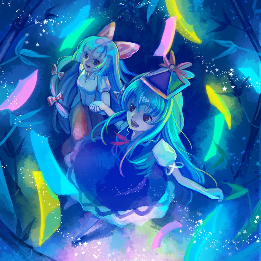 fujiwara no mokou and kamishirasawa keine (touhou) drawn by jino