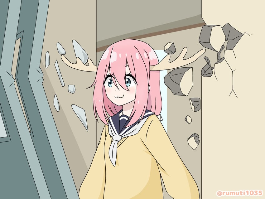 kagamihara nadeshiko (yurucamp and 1 more) drawn by rumuti