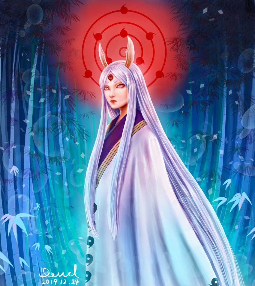 ootsutsuki kaguya (naruto and 1 more) drawn by lunabow