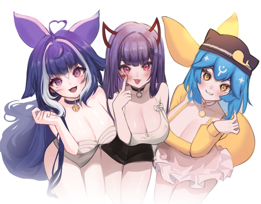 shylily, bao, and akuma nihmune (indie virtual youtuber) drawn by sky_above_me