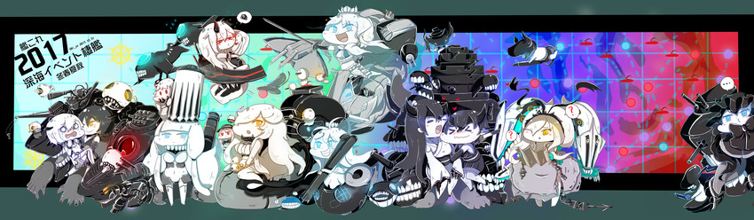 northern ocean princess, aircraft carrier princess, new submarine princess, northern water princess, french battleship princess, and 6 more (kantai collection) drawn by hi_ye