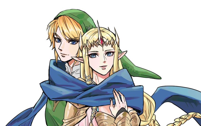 link and princess zelda (the legend of zelda and 1 more) drawn by kurokawa_karasu