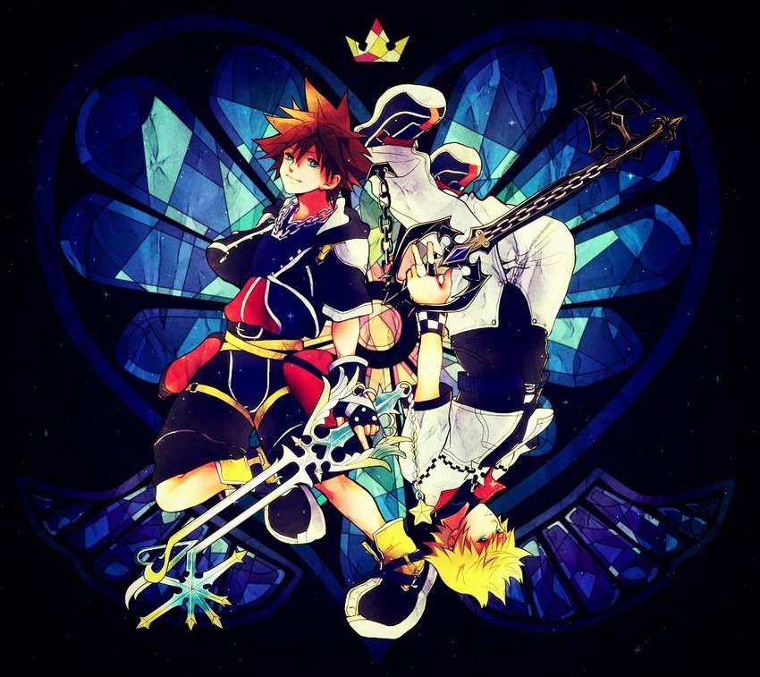 sora and roxas (kingdom hearts) drawn by ajinori