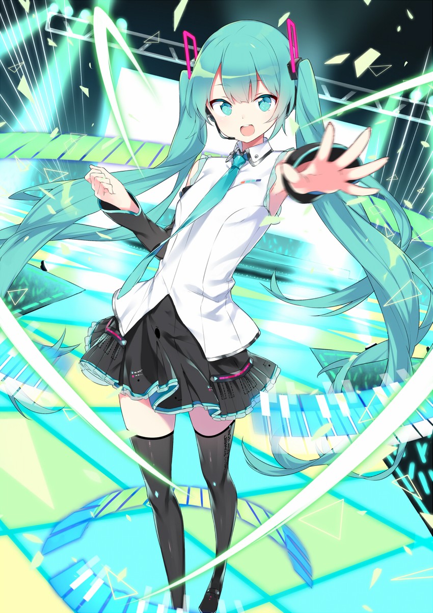 hatsune miku (vocaloid and 2 more) drawn by kiya_machi