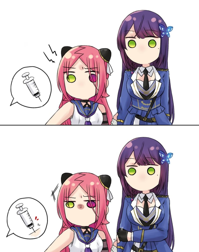 funada kiito and shiba tomoshibi (assault lily) drawn by nigari_(ngari_0115)