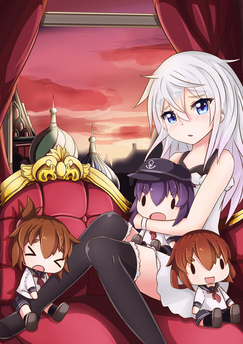 hibiki, inazuma, ikazuchi, akatsuki, and verniy (kantai collection) drawn by sylphine