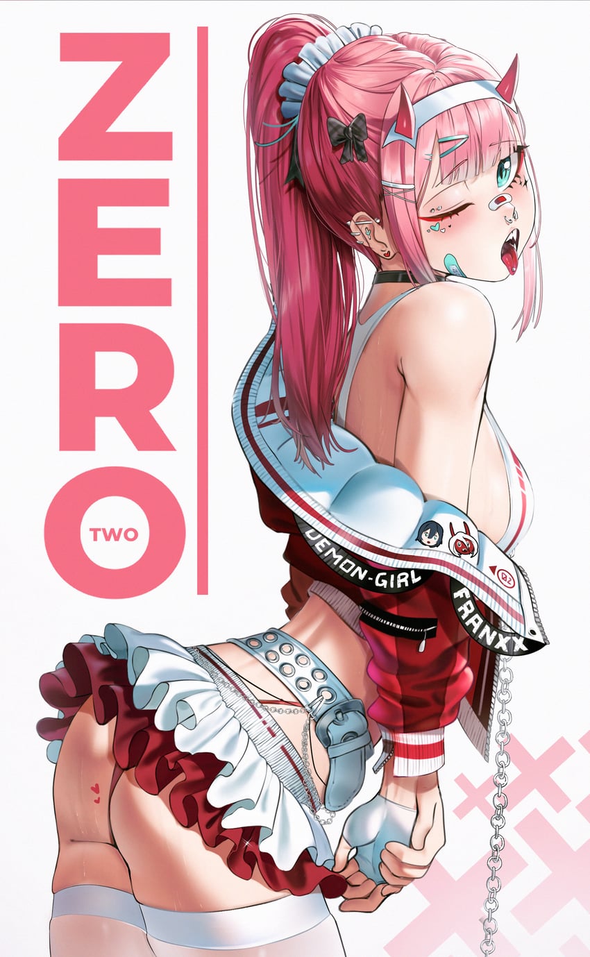 zero two (darling in the franxx) drawn by waligner