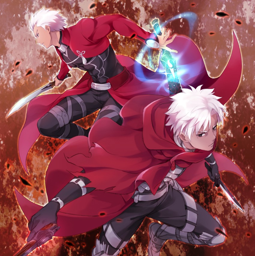 archer and emiya kiritsugu (fate and 3 more) drawn by danemaru