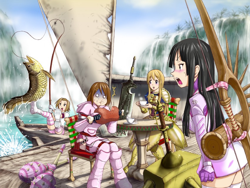 akiyama mio, hirasawa yui, tainaka ritsu, and kotobuki tsumugi (k-on! and 1 more) drawn by yonta