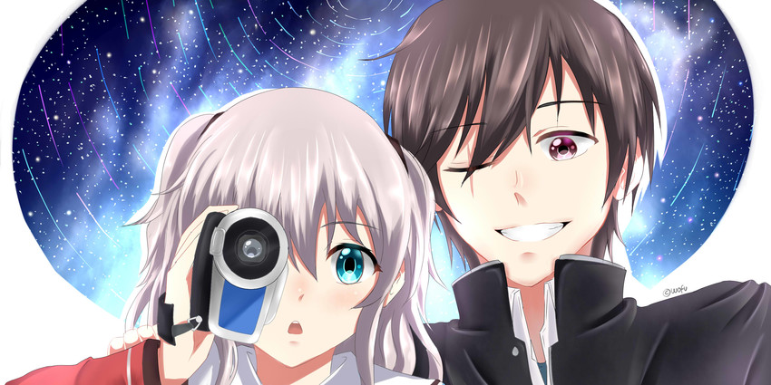 tomori nao and otosaka yuu (charlotte) drawn by uzudark