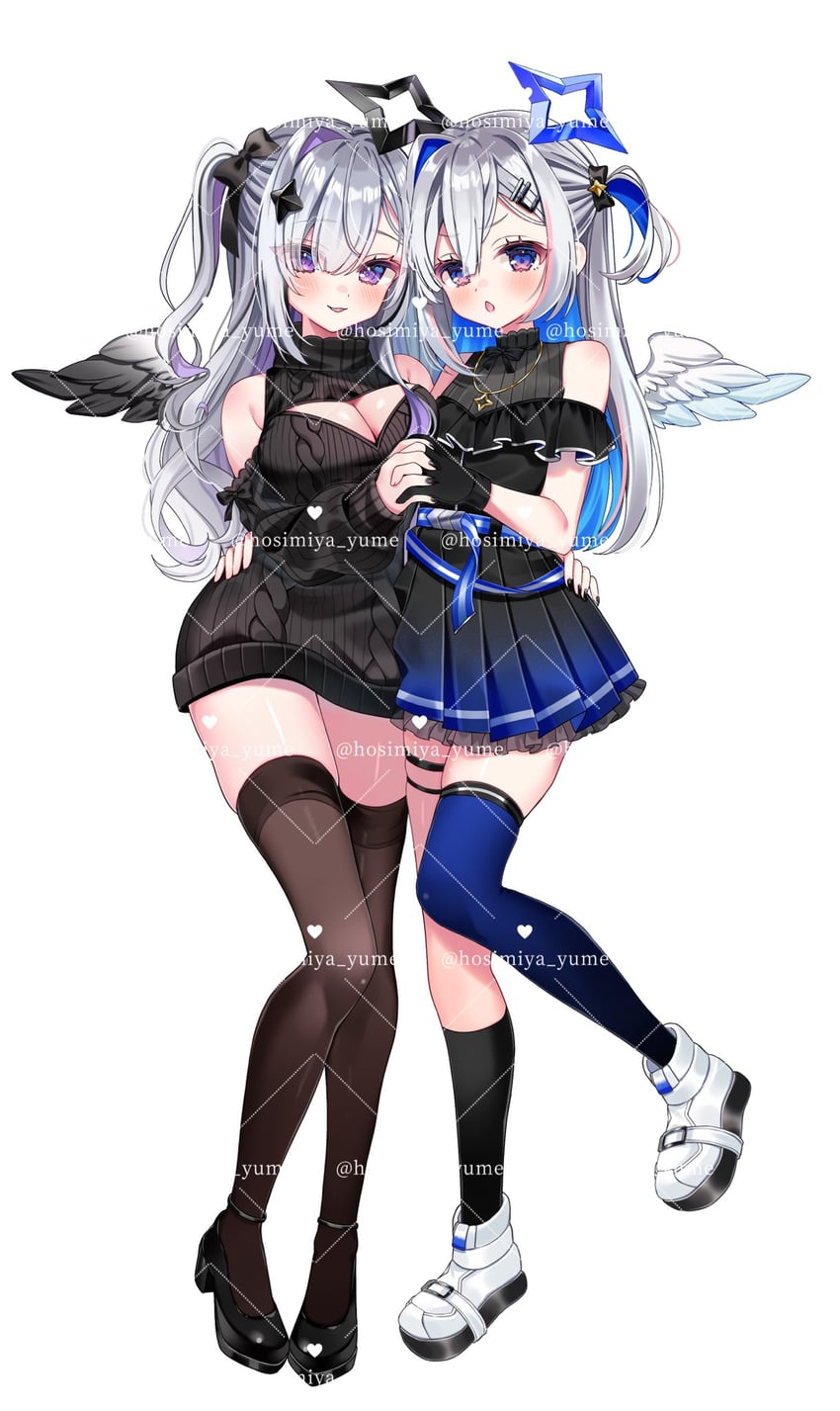 amane kanata and amane konata (hololive) drawn by hosimiya_yume