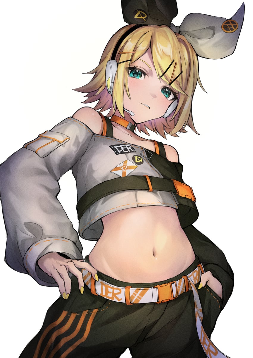 kagamine rin and vivid bad squad rin (vocaloid and 1 more) drawn by pel_(mog_mogn)