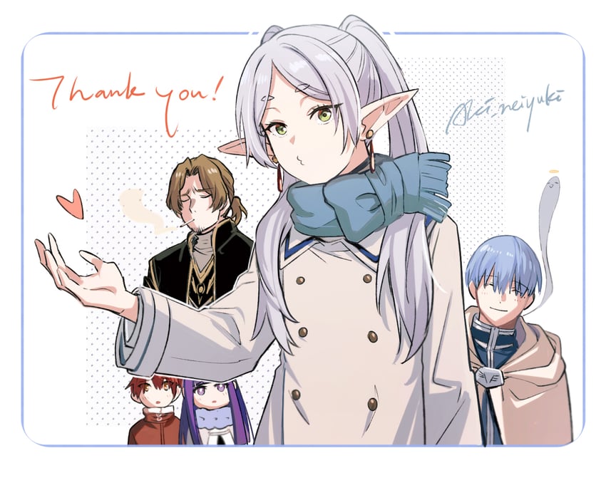 frieren, fern, stark, himmel, and sein (sousou no frieren) drawn by aki_(neyuki41028)